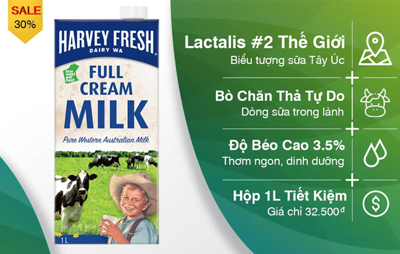 Hình ảnh Harvey Fresh Full Cream 1L